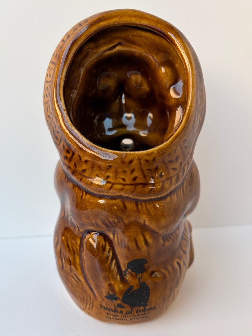 Tanuki TIKI Mug Lucky Fertility Japanese Raccoon Cocktail Tanaka of Tokyo Hawaii - Picture 5 of 6